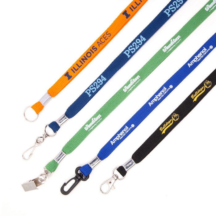 SDP1217350  Flat Polyester 1/2" Lanyards with C...